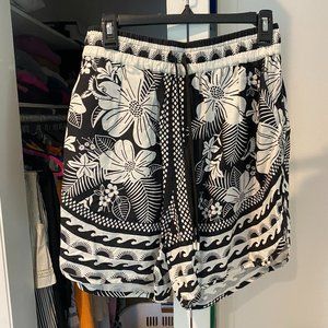 NWT Farm Rio Printed Linen-Blend Shorts